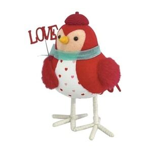 Spritz 2023 Valentine's Day Featherly Friends Bird Aerial Holding Love Sign Fabr